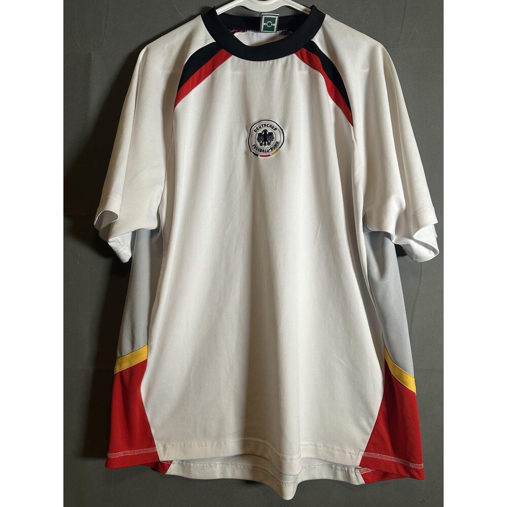 Germany Shirt Mens XL White Black Red DFB Fußball-Bund Soccer Jersey 2000s Fan